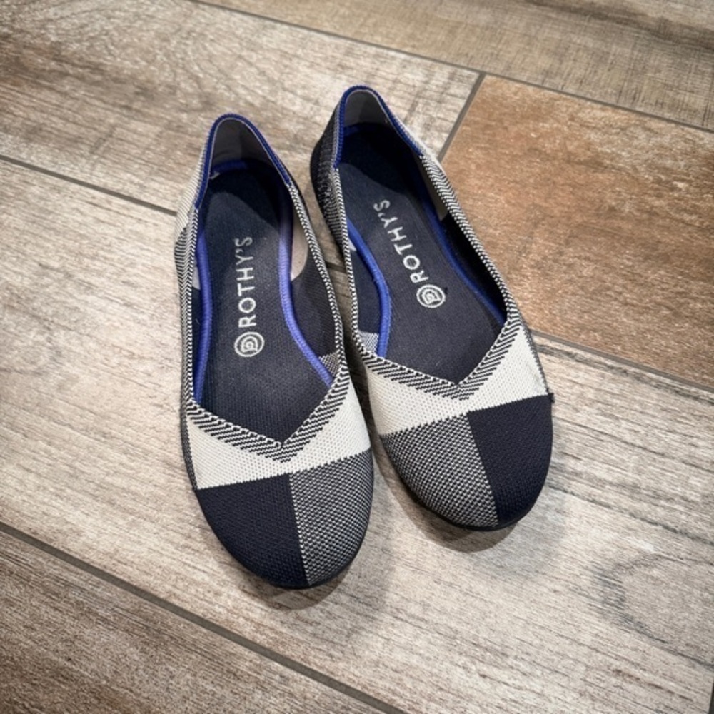 Rothy’s | The Flat Captoe Plaid Ballet Flats Black And White